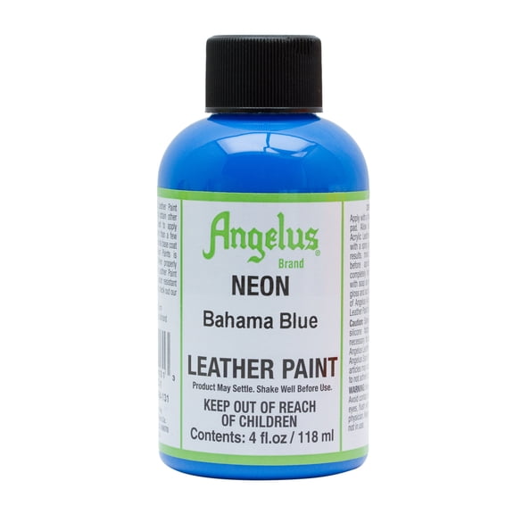 Angelus Neon Leather Paint, 4 oz., Bahama Blue