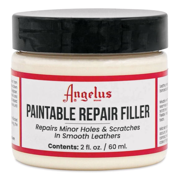 Angelus Leather Filler for Filling or Repairing Holes, Tears, Cracks, Scratches, for Leather Car Seats, Furniture, Shoes - Flexible | Made in USA - 2 fl oz