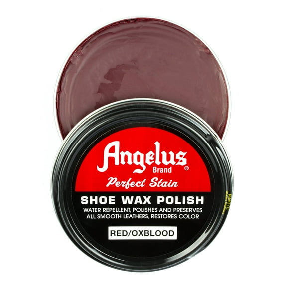 Angelus Shoe Wax Polish, Water Repellent, Preserves Leather, Red and Oxblood, 2.6 oz