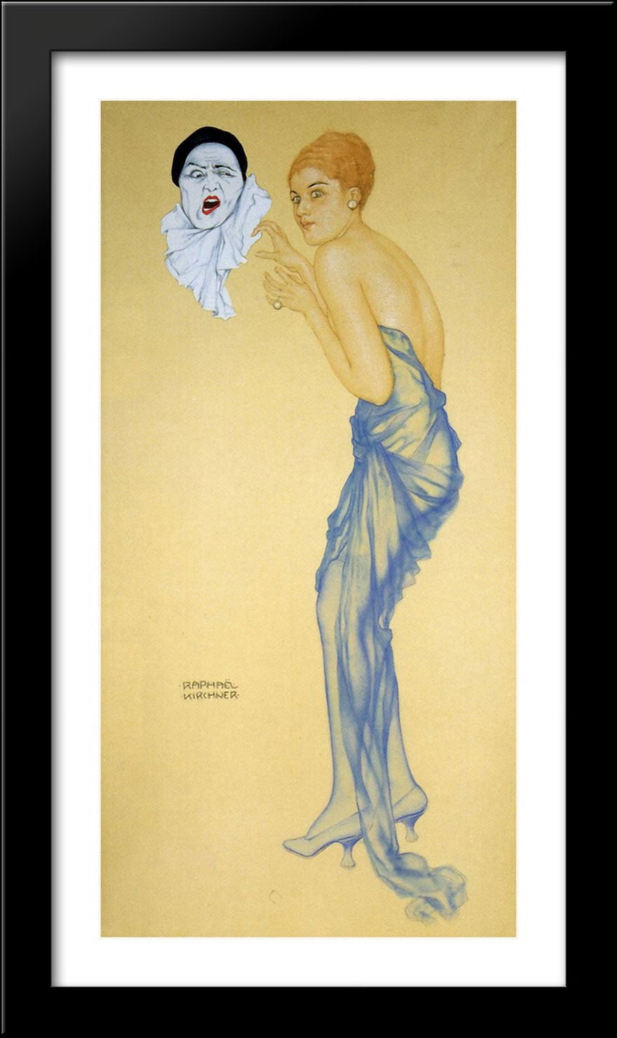 Anger 22x40 Large Black Wood Framed Print Art by Raphael Kirchner ...