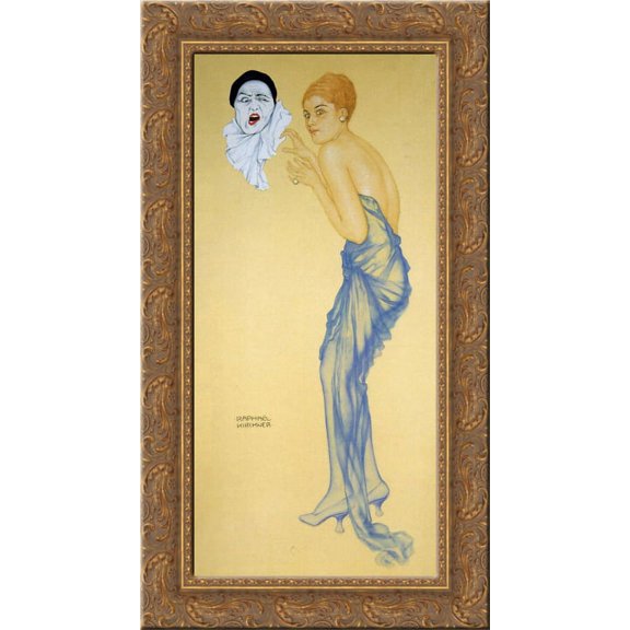 Anger 24x14 Gold Ornate Wood Framed Canvas Art by Raphael Kirchner