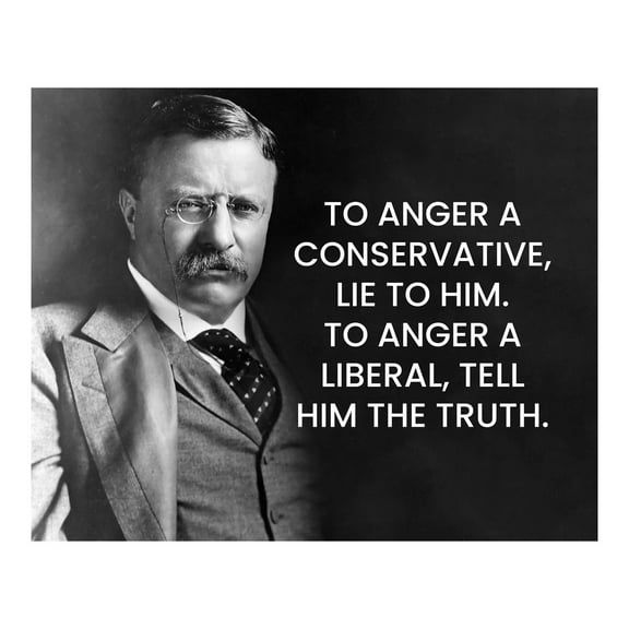 To Anger A Conservative, Lie to Him - Inspirational Theodore Roosevelt Wall Art Print - Motivational Wall Art Decor For Home Decor, Office Decor, Library Decor, Farmhouse Decor