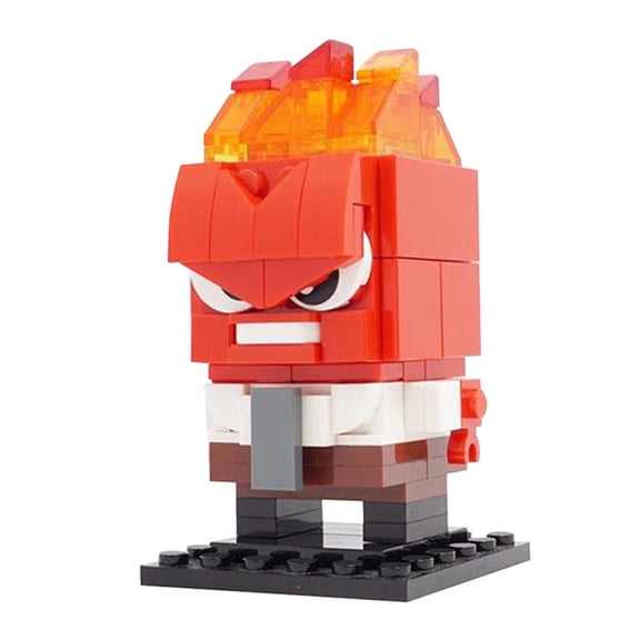 Anger Emoji Building Blocks Set, Creative Red Angry Character Brick Kit, Collectible Desk Decor Toy, Gift for Kids and Adults