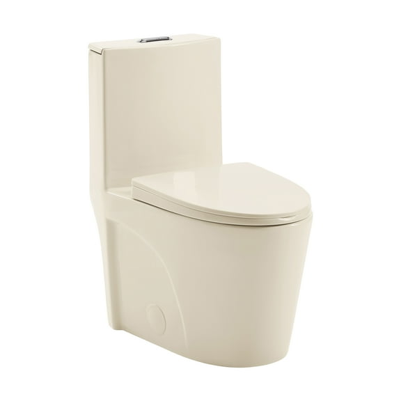 Angers One Piece Elongated Toilet Dual Vortex Flush 1.1/1.6 gpf in Bisque