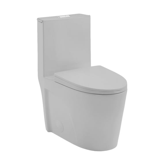 Angers One-Piece Elongated Toilet Vortex™ Dual-Flush 1.1/1.6 gpf in Matte Grey