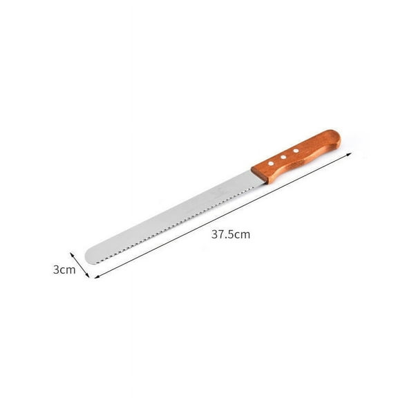 Angfeng 10/12/14 Inch Best Serrated Bread Knife Cake Cutting Knifes Long Slicing Cutter Stainless Steel Loaf Breads Slicer Kitchen Tools(10 inch-B)