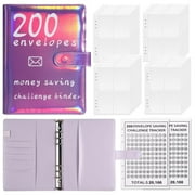 Angfeng 100 Envelope Challenge 200 Days to Save Money This Cash Envelope Savings book(purple)set