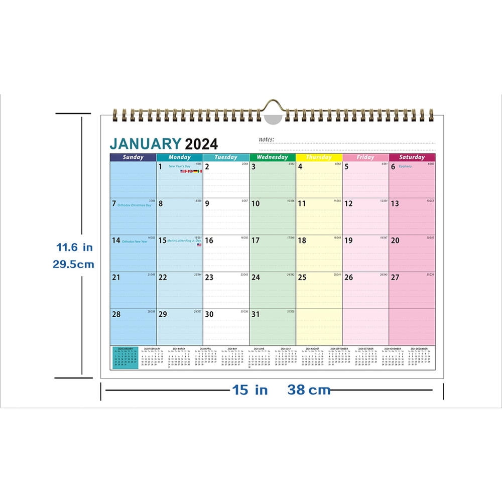 Angfeng Desk Calendar 18 Month Desktop Calendar 20242025 17" x 11.5