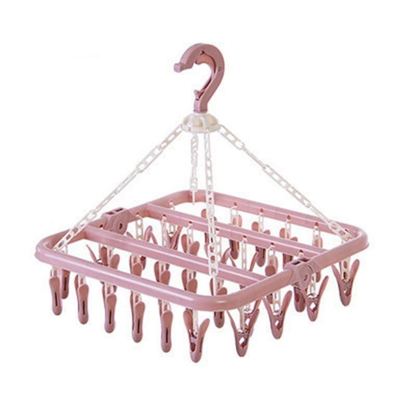 Angfeng Foldable 32 Peg Plastic Windproof Clothes Hanger Dryer Washing