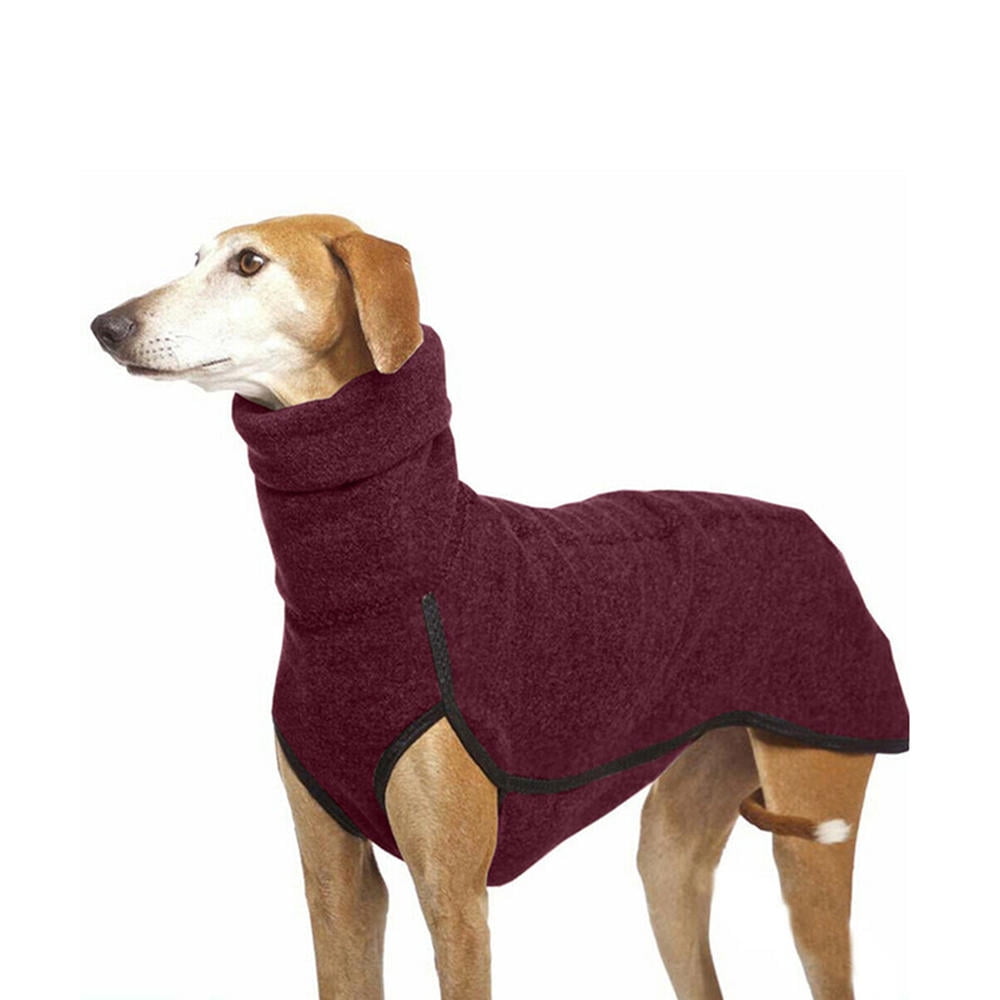 Angfeng Pet Winter High Collar Jumper Sweater Greyhound Whippet Dog Clothes Lurcher Coat(Red)XL