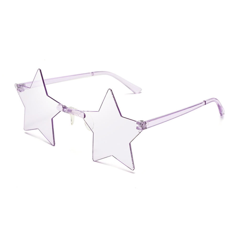Angfeng Thin slice star sunglasses ocean color frameless personality