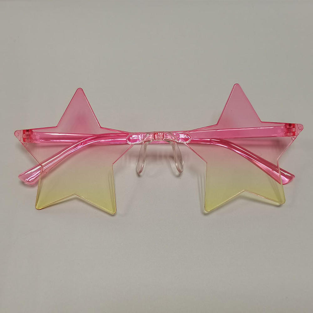 Angfeng Thin slice star sunglasses ocean color frameless personality