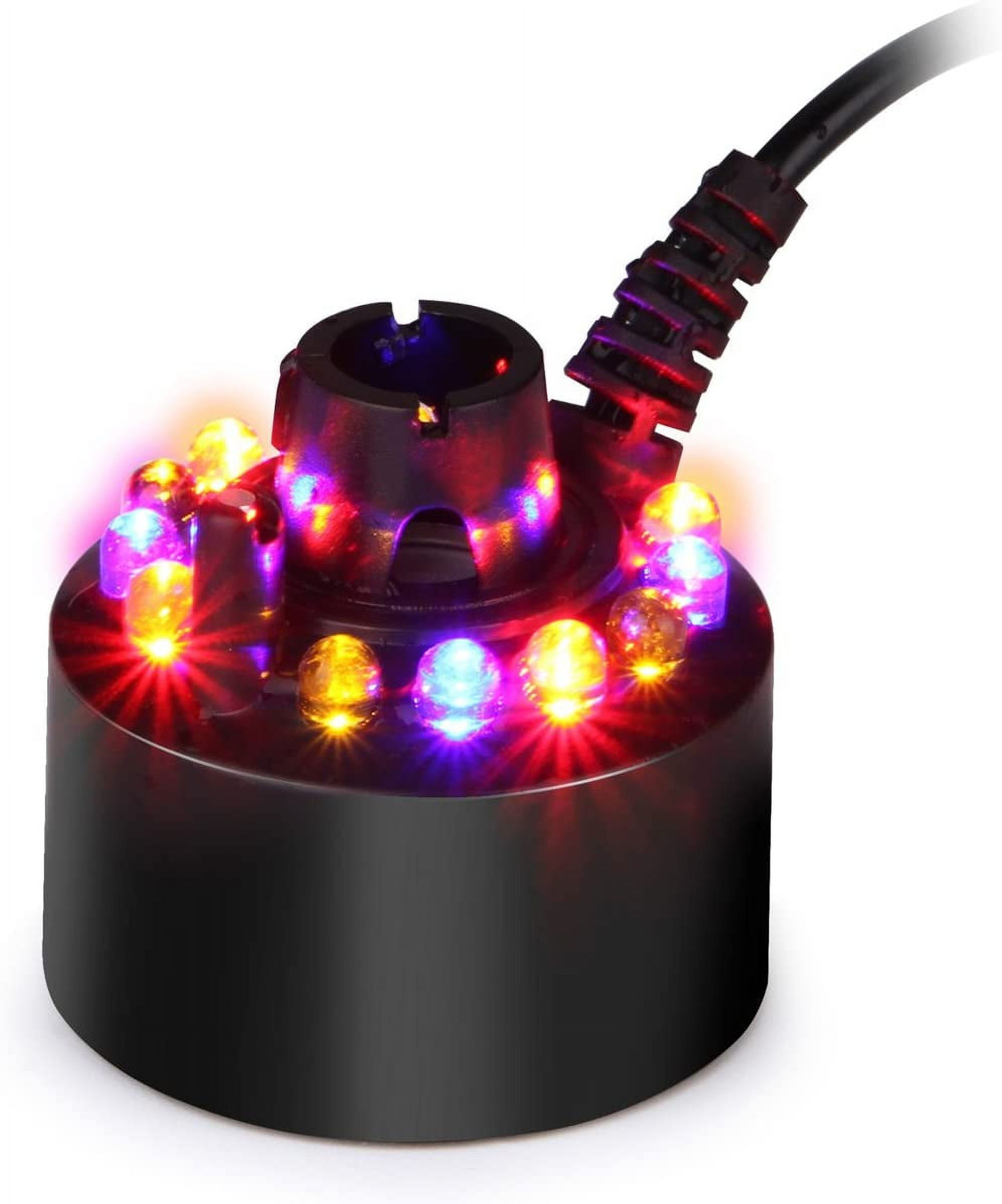 Anggrek Color Changing 12 LED 24V Mist Maker Fogger Water Fountain Pond Fog Atomizer Air Humidifier Without USB Adapter