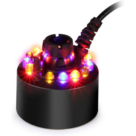 Anggrek Color Changing 12 LED 24V Mist Maker Fogger Water Fountain Pond Fog Atomizer Air Humidifier Without USB Adapter