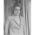 thumbnail image 1 of Angie Dickinson Looking Down wearing Coat Black and White Photo Print (24 x 30), 1 of 1