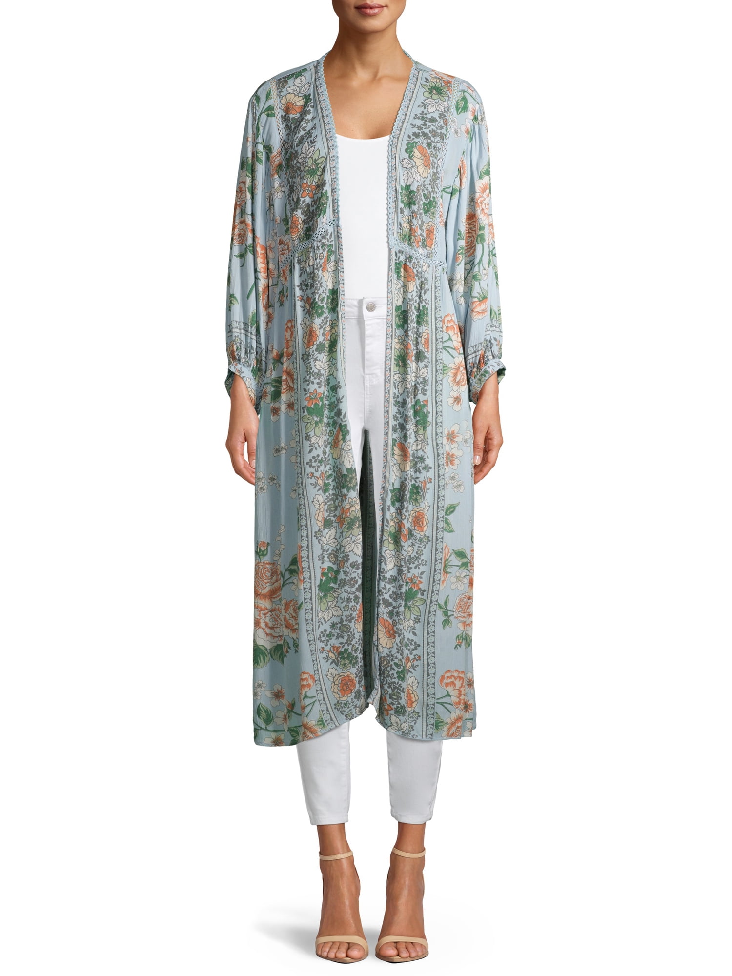 Angie Juniors Floral Open Front Kimono Walmart