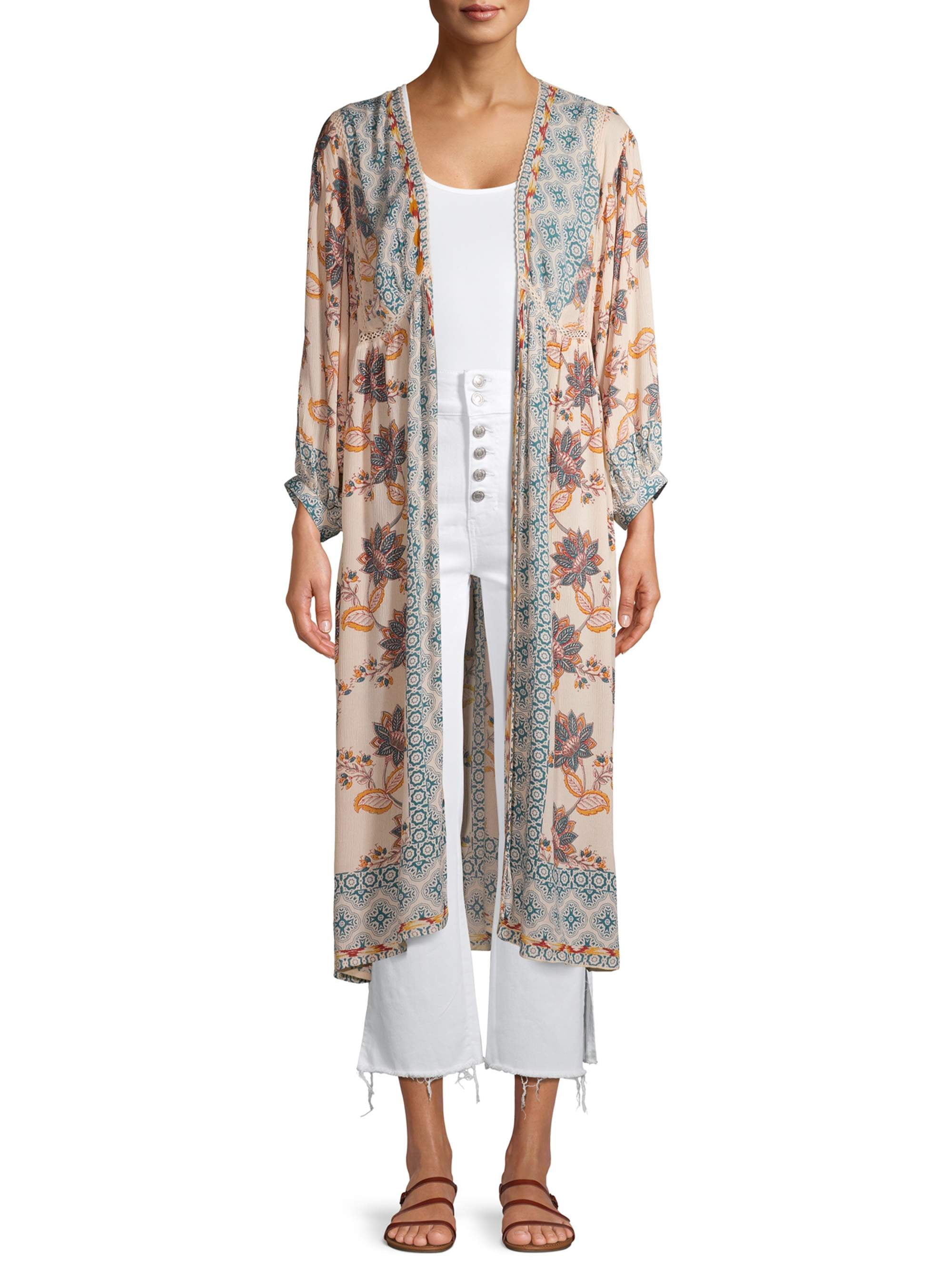Angie Juniors Floral Open Front Kimono Walmart