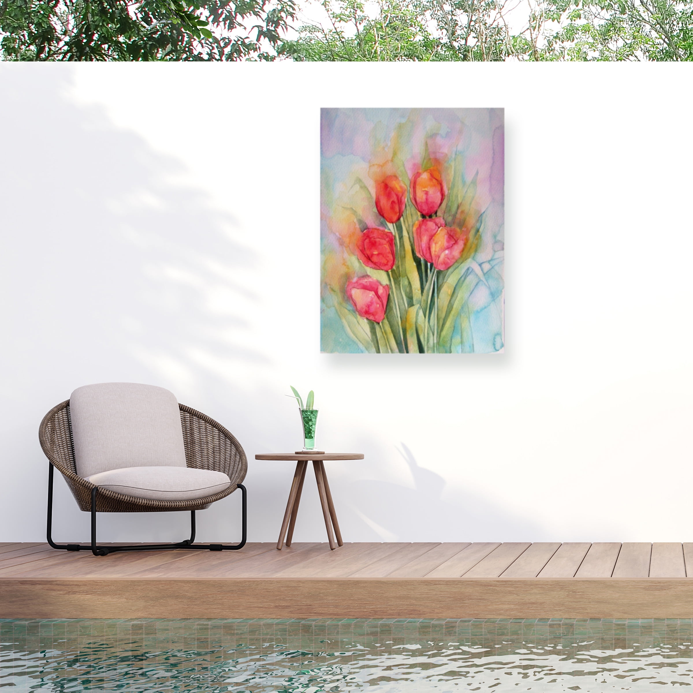 Angie Livingstone 'Vibrant Tulips' Outdoor Canvas 19x14