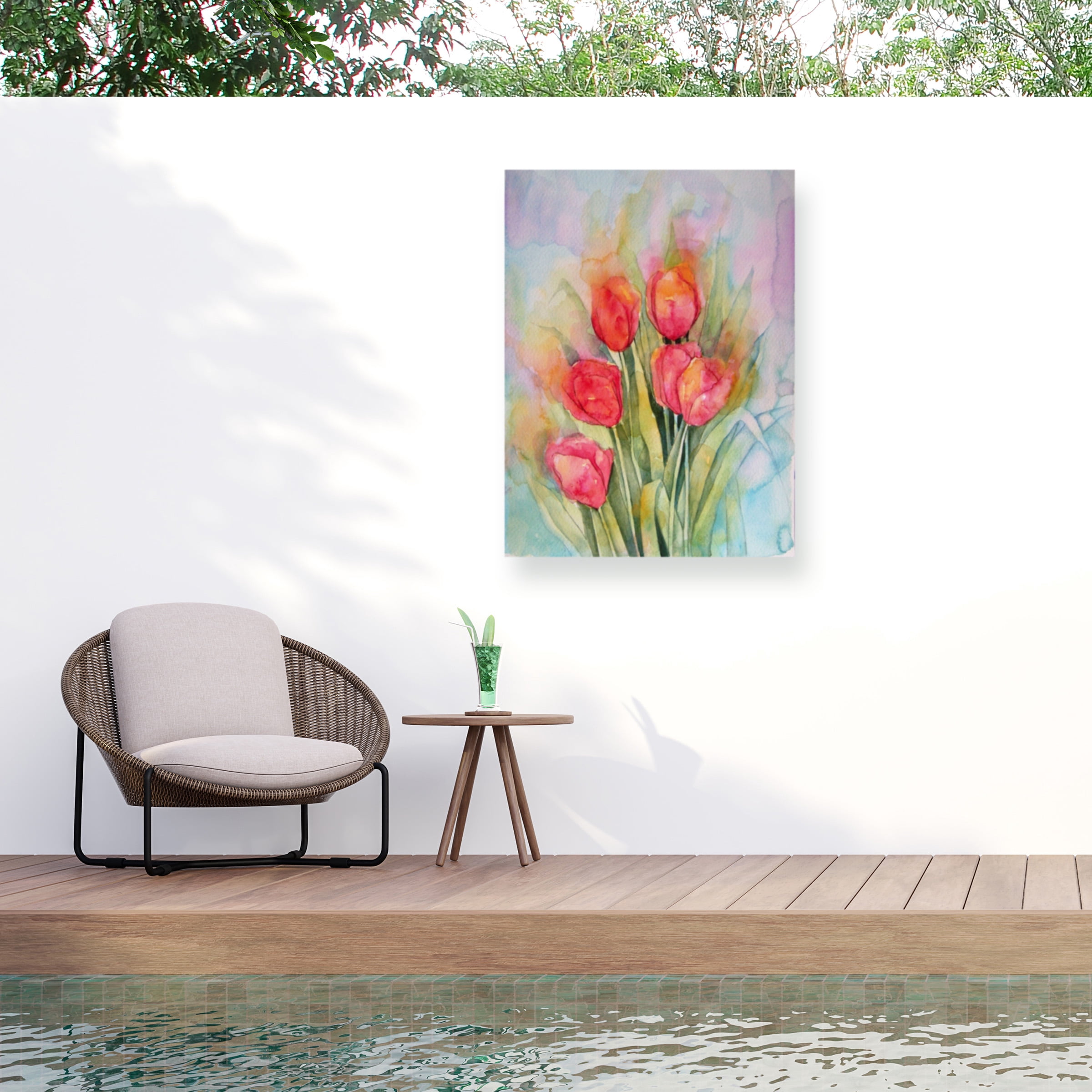 Angie Livingstone 'Vibrant Tulips' Outdoor Canvas 24x18