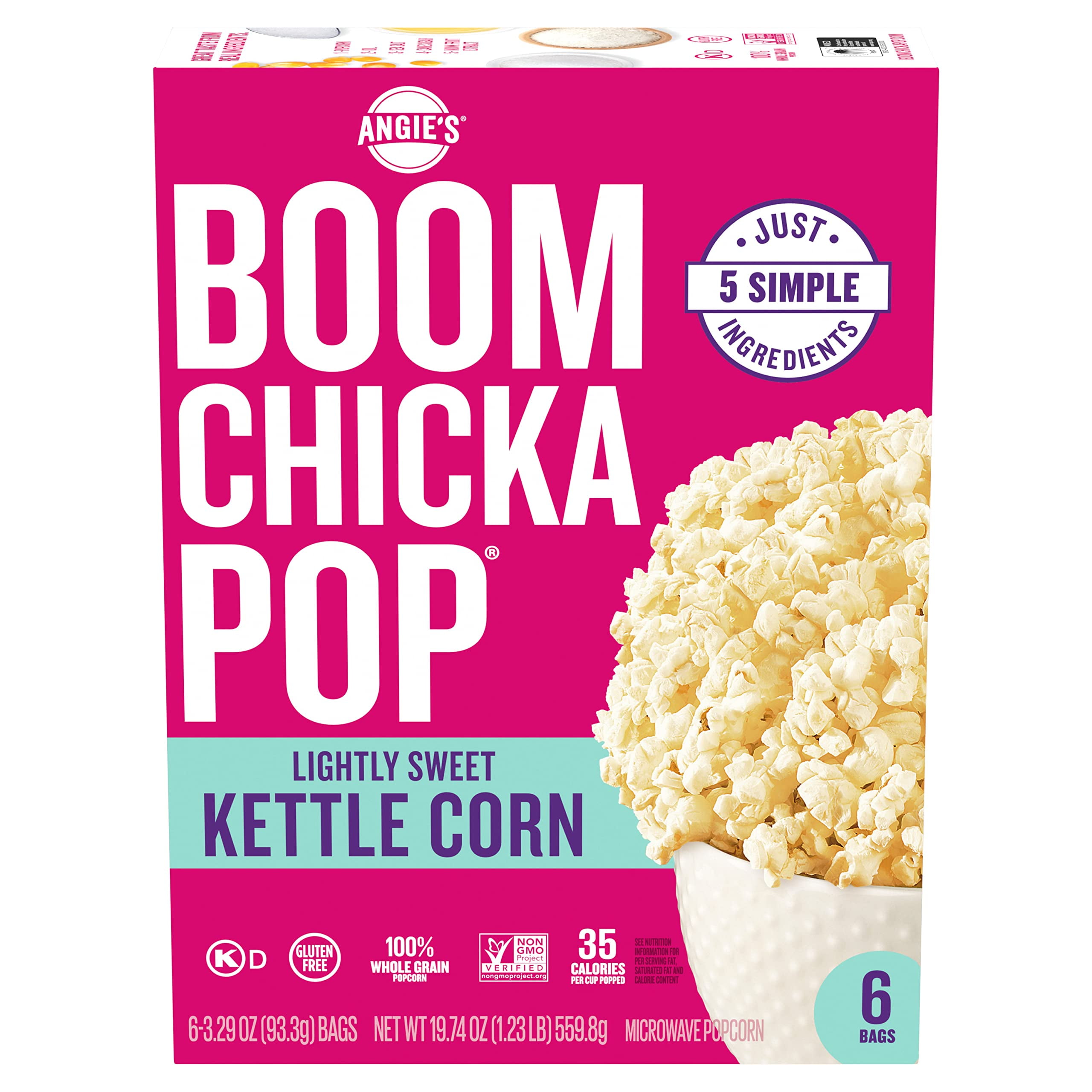 Angie's BOOMCHICKAPOP Lightly Sweet SE33 Kettle Corn Microwave Popcorn ...