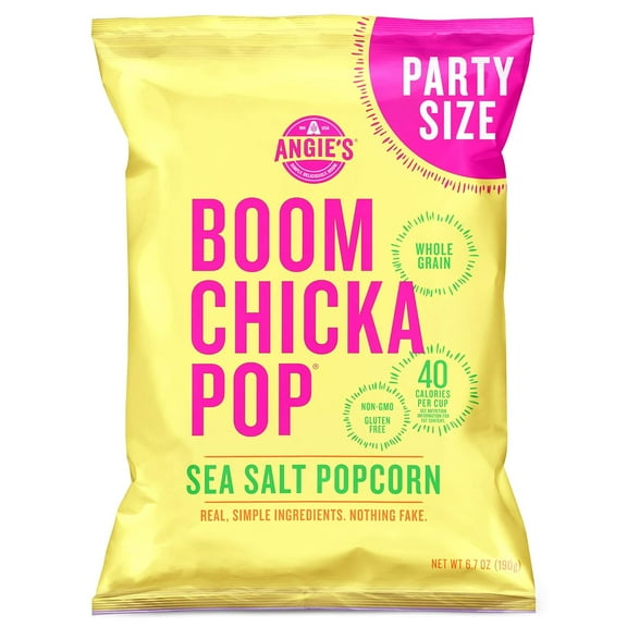 Angie's BOOMCHICKAPOP Sea Salt Popcorn, Gluten Free, Party Size, 6.7 oz.