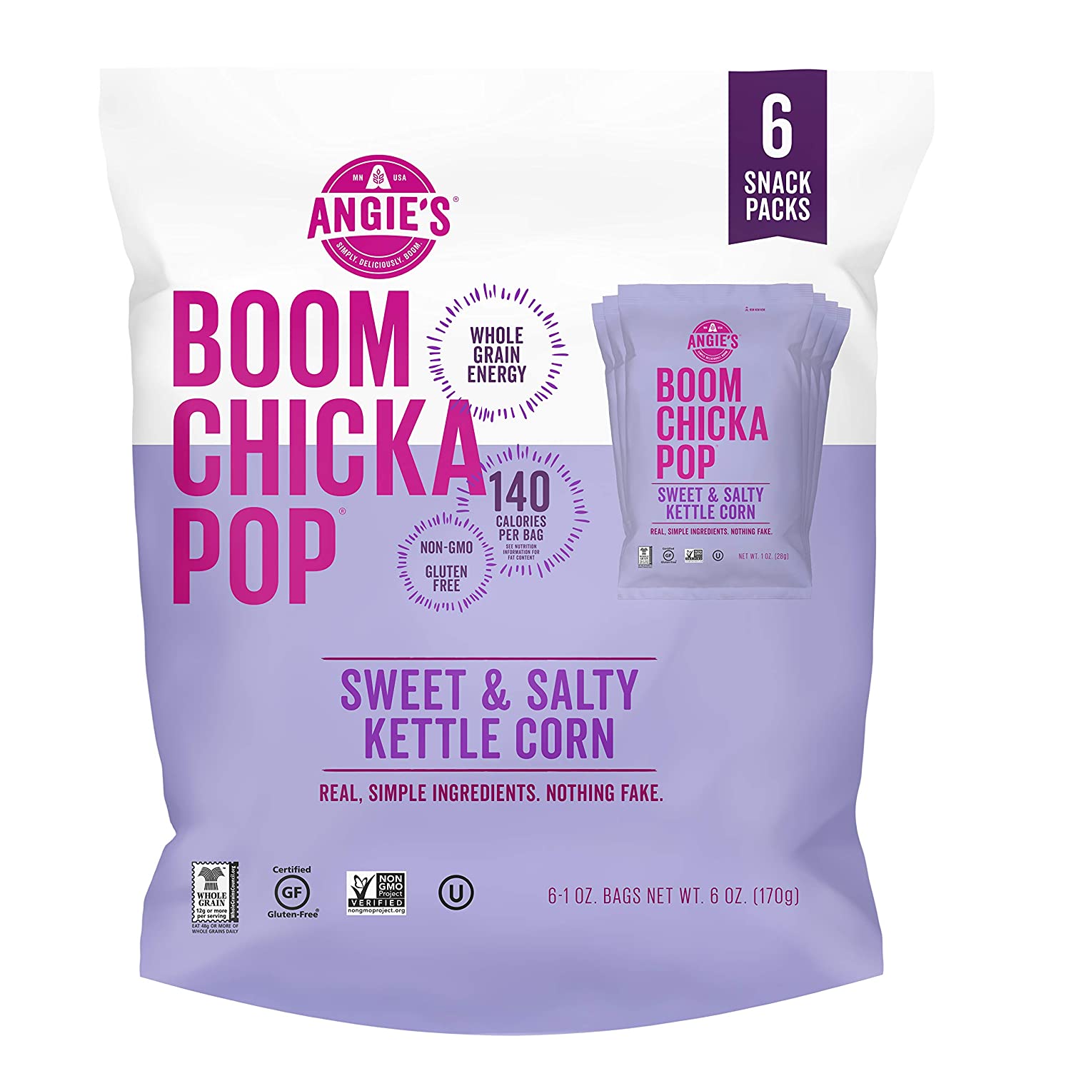 Angie’s BOOMCHICKAPOP Sweet & Salty Kettle Corn Popcorn, 1 oz ...