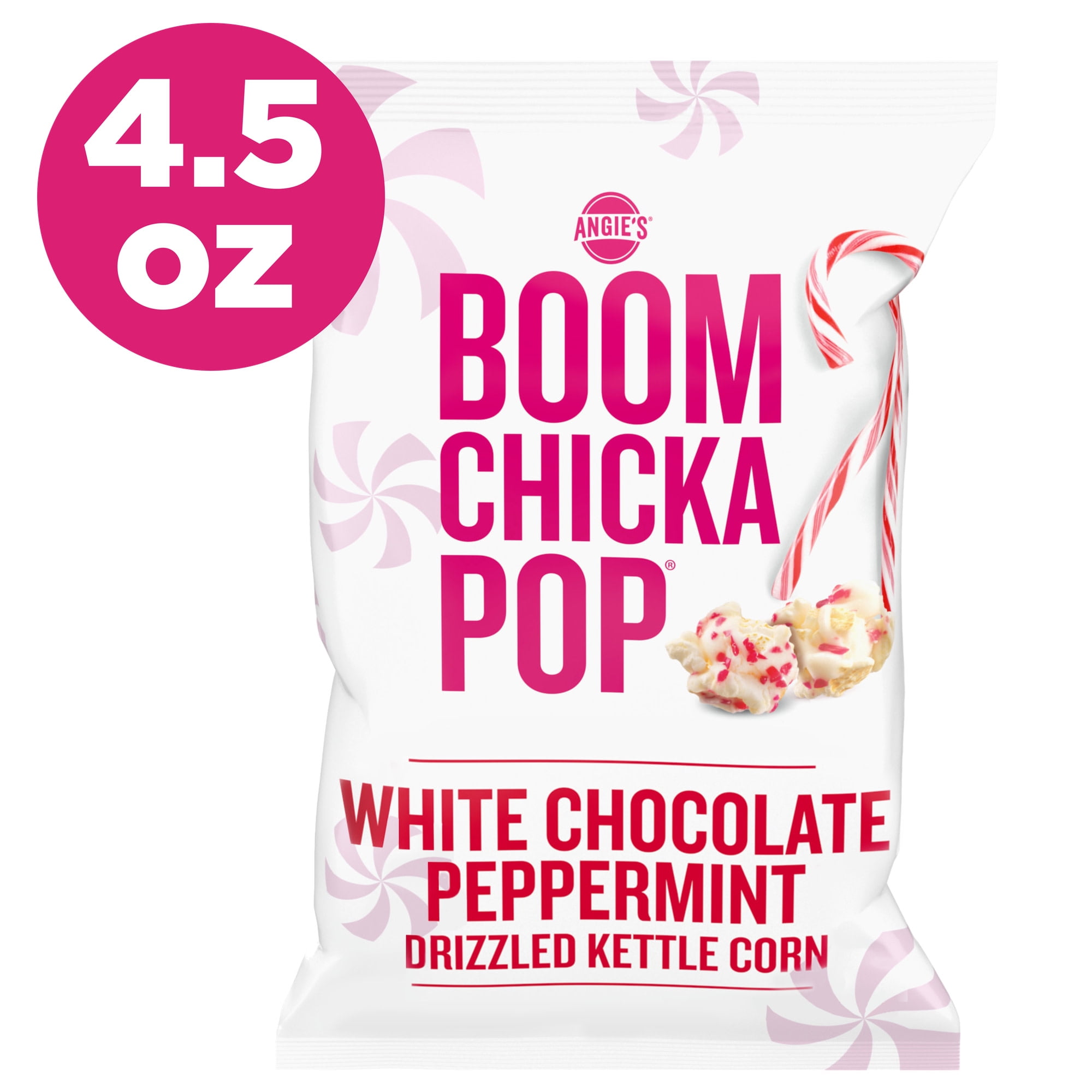 Angie's BOOMCHICKAPOP White Chocolate Peppermint Flavored Kettle Corn, 4.5 oz.