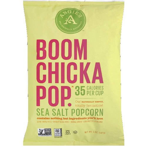 Angie's Boom Chicka Pop Boom Sea Salt Popcorn, 5 oz, (Pack of 12)