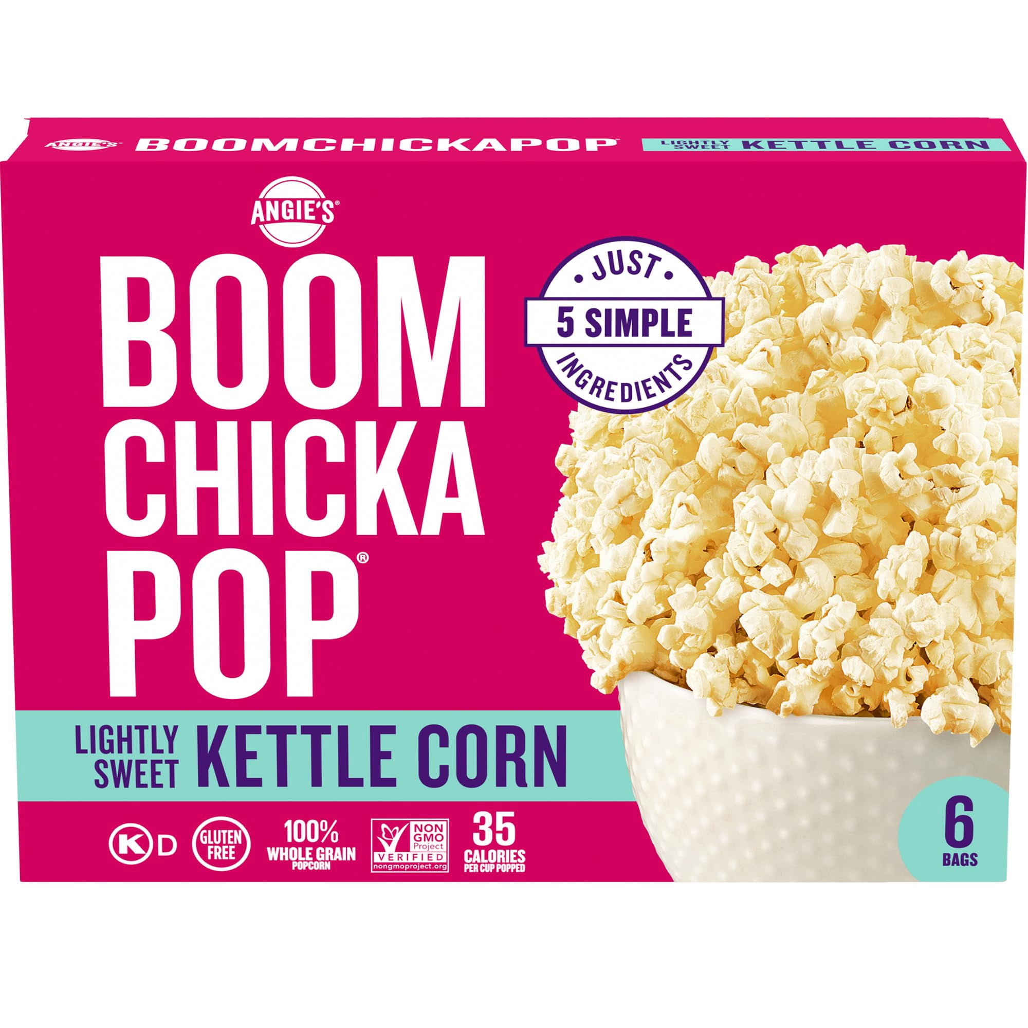 Angie's Boomchickapop Lightly Sweet Kettle Corn Microwave Popcorn, 3.29 oz.