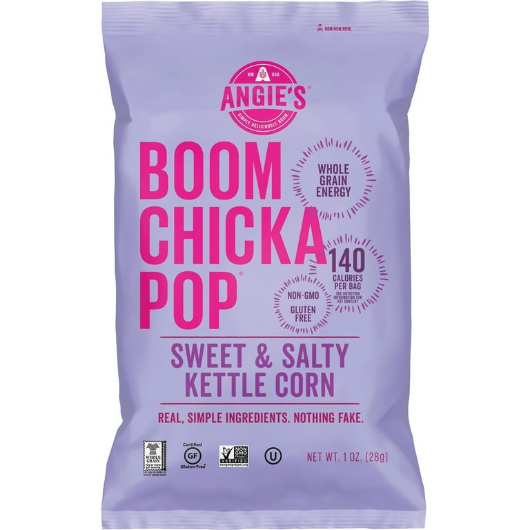 Angie's BOOMCHICKAPOP Popcorn - Non-GMO, Gluten-free - Sea Salt - 1 oz - 24 / Carton Angie's BOOMCHICKAPOP Popcorn - Non-GMO, Gluten-free - Sea Salt - 1 oz - 24 / Carton