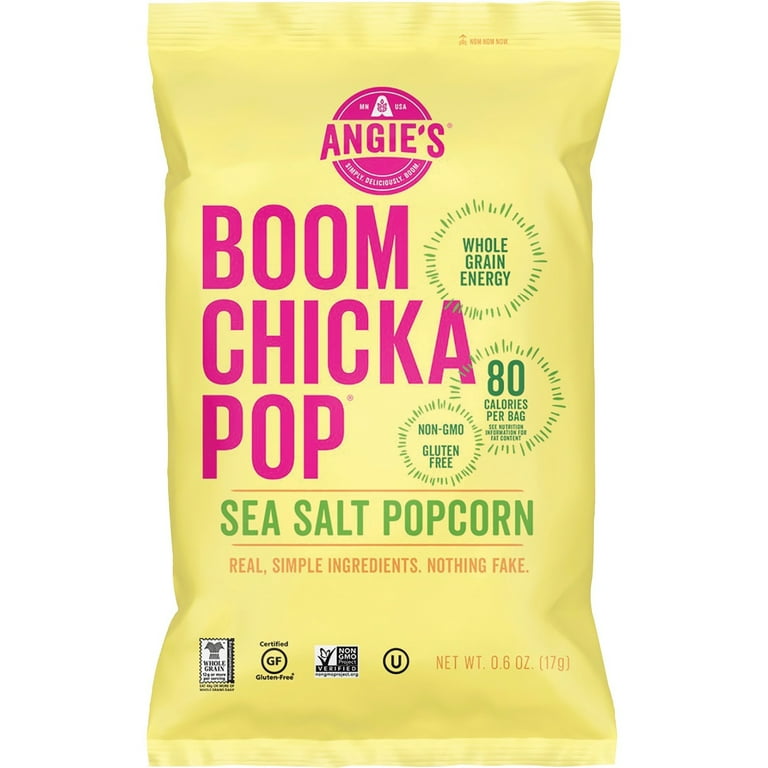 Angie's BOOMCHICKAPOP Popcorn - Non-GMO, Gluten-free - Sea Salt - 1 oz - 24 / Carton Angie's BOOMCHICKAPOP Popcorn - Non-GMO, Gluten-free - Sea Salt - 1 oz - 24 / Carton