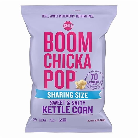 Angie's Sweet and Salty Kettle Corn Popcorn, Gluten Free, Party Size 10 oz