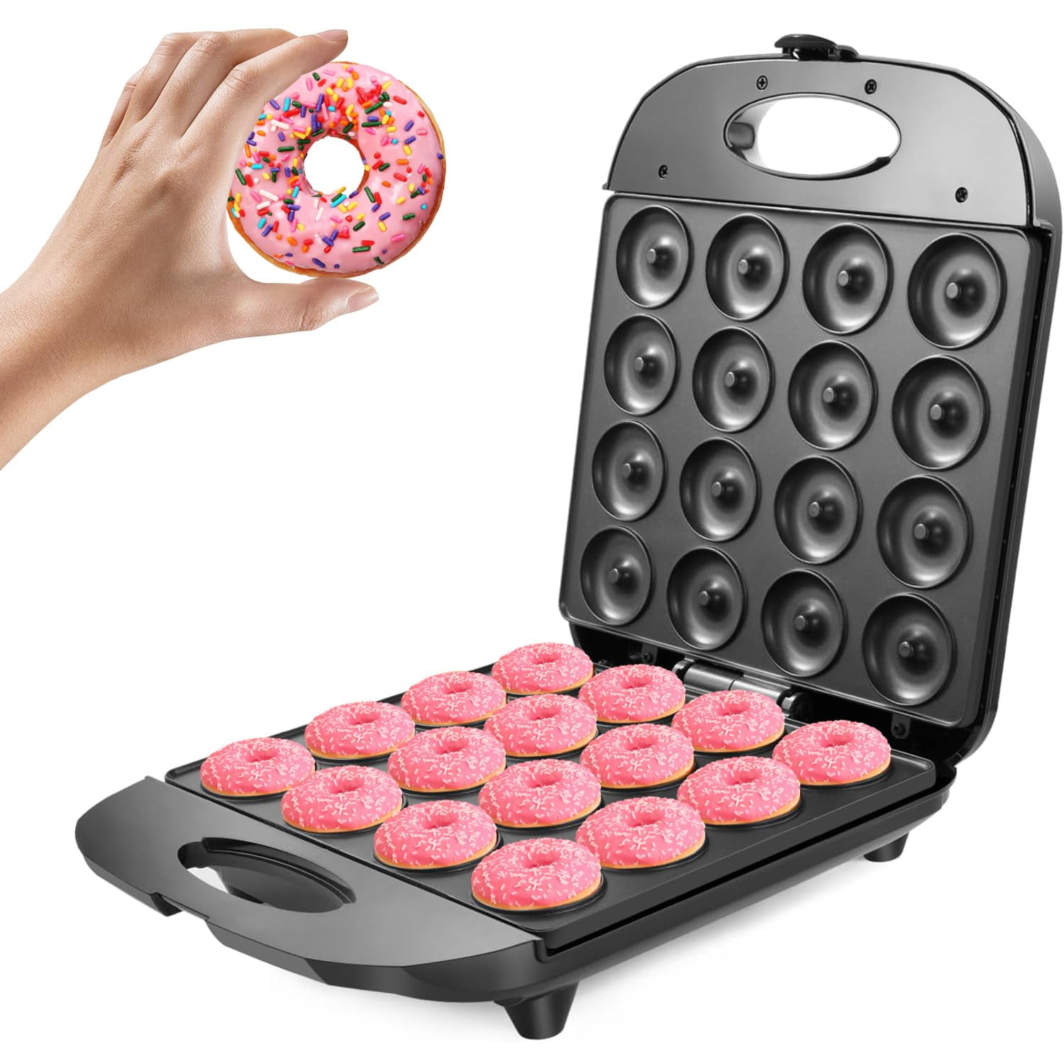 Angju Mini Donut Maker 16 Holes Electric Doughnuts Maker Machine Mini ...