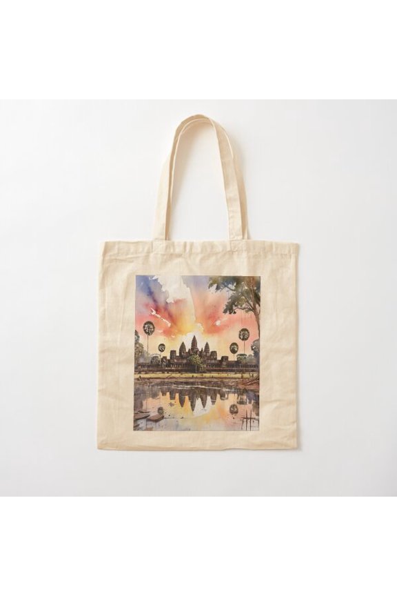 Angkor Wat In Cambodia Canvas Tote Bags, Reusable Shopping Bag