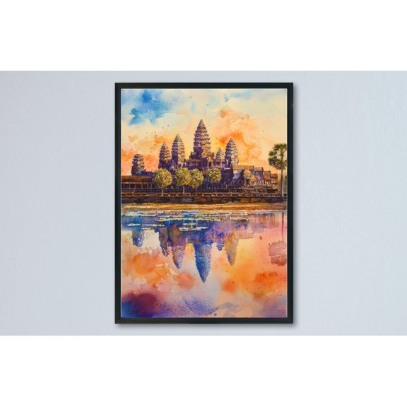 Angkor Wat Landmark Travel Wall Art Architectural Wall Decor Unframed Paper Print