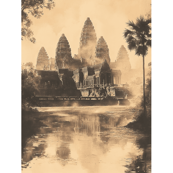 Angkor Wat Temple Canvas Print/Wall ArtSuitable for Living RoomBedroomOfficeStudyHotel Decoration