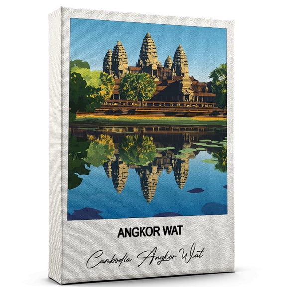 Angkor Wat Travel Wall Decor Scenic Travel Canvas Print of Cambodia Angkor Wat Canvas Beautiful Gift for Home, Office, or Living Space