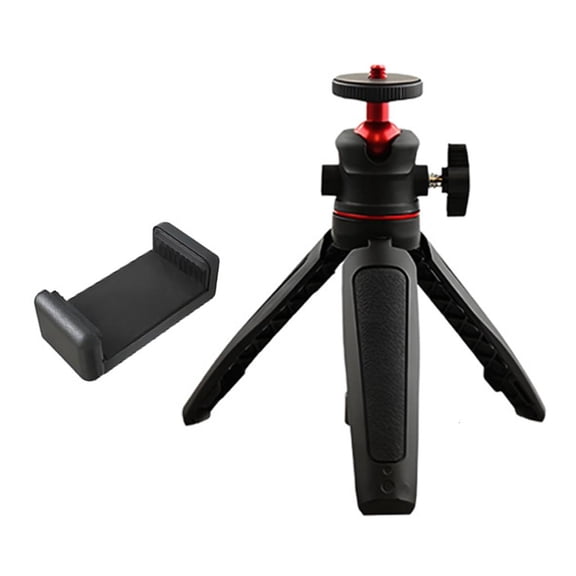 Angle Adjustable Tabletop Phone Tripod with Phone Clip Handheld Tripod