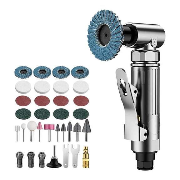 Angle Air Die Grinder, 90 Degree Heavy Duty 20,000 RPM Compressed Sander Polisher Tool for Contour Grinding, Polishing A