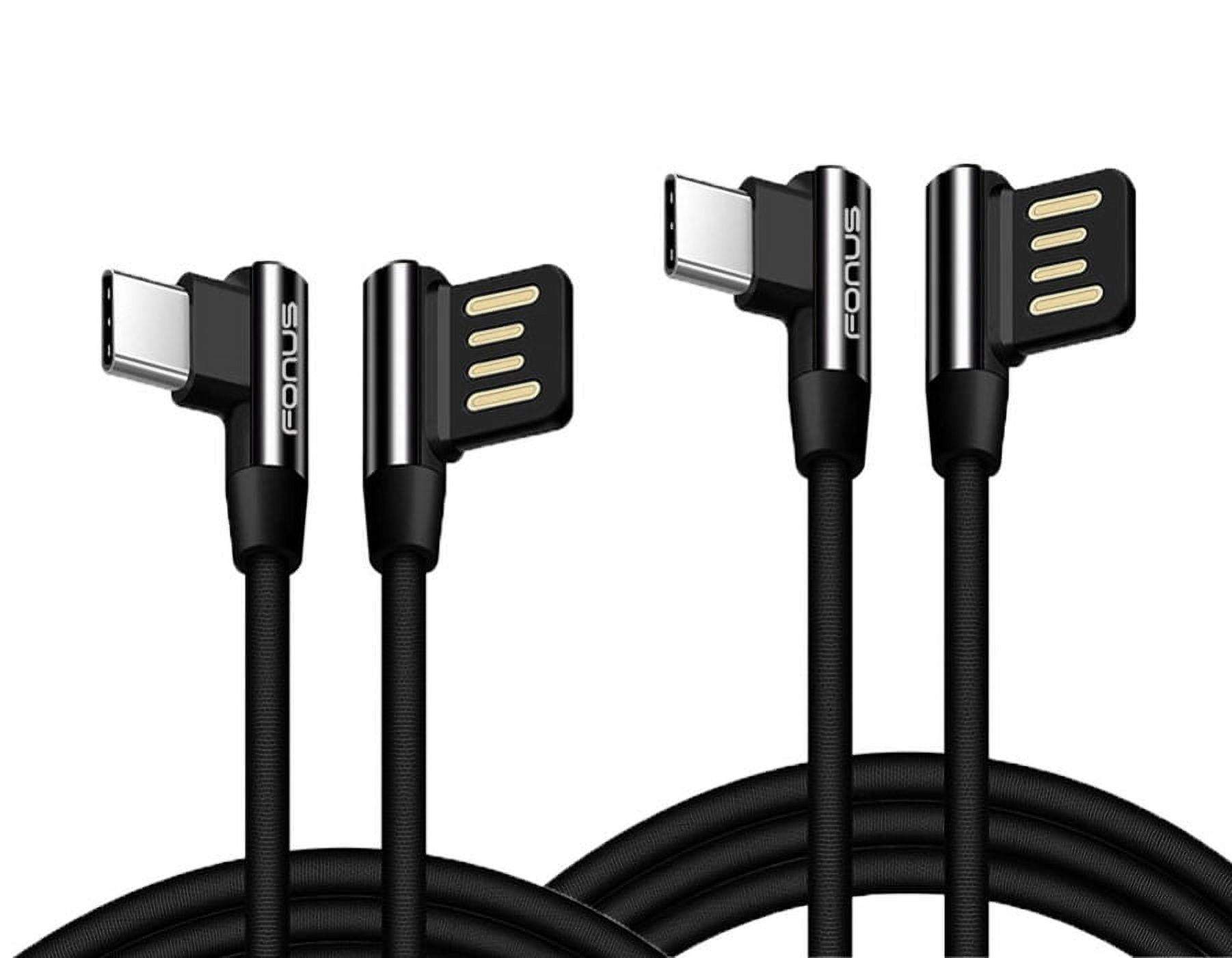 Angle Cord for Gaming 6ft and 10ft Long USB-C Cable for TCL 4X 5G, 40 X 5G/NxtPaper - Fast Charge Type-C Power Wire 90 Degree L-Shaped