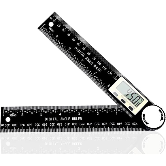 Angle Finder Protractor, 2-in-1 Miter Saw Protractor, 7 Inch/200mm ABS Angle Ruler, High Accuracy Miter Angle Measuring Tool for Woodworking, Metalworking, Carpenter, Construction