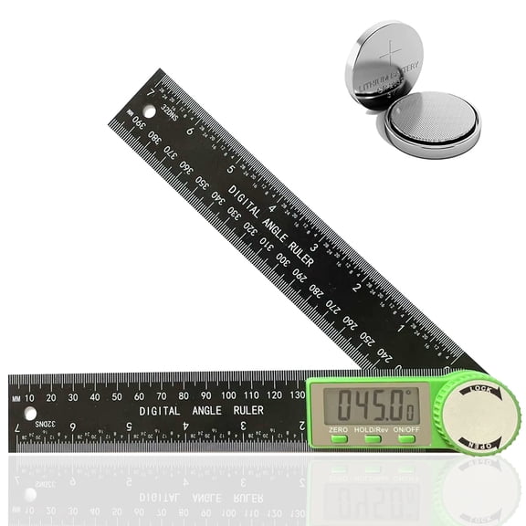 Angle Finder Protractor, 2-in-1 Miter Saw Protractor, 7 Inch/200mm ABS Angle Ruler, High Accuracy Miter Angle Measuring Tool for Woodworking, Metalworking, Carpenter, Construction