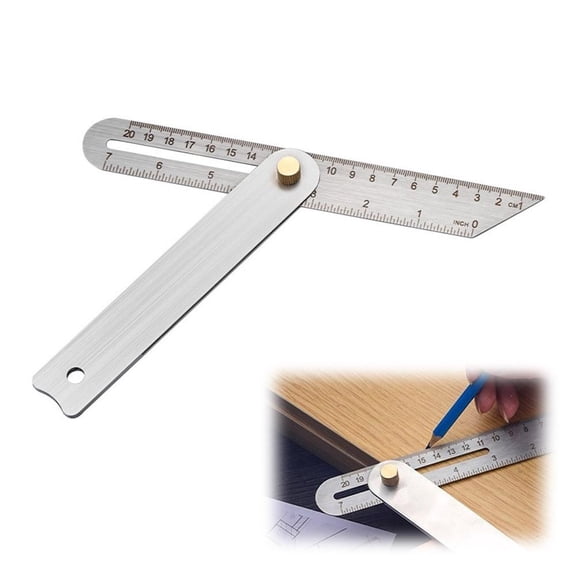 Angle Finder Sliding Gauge, Adjustable Bevel Gauge T-Shaped Stainless Steel, Adjustable Ruler Protractor Precision Angle Measuring Tool Hardware Drawing Aid For Furniture Building - Type A