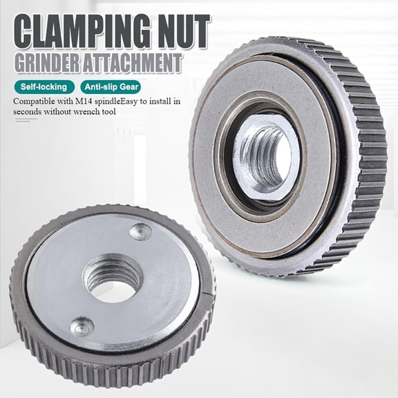 Angle Grinder Attachments, Stainless Steel Quick Lock Clamp, Compatible for Cordless Angle Grinder and Power Angle Grinders, for Grinding Wheel and Cutting Disc, Silver 2 Pack