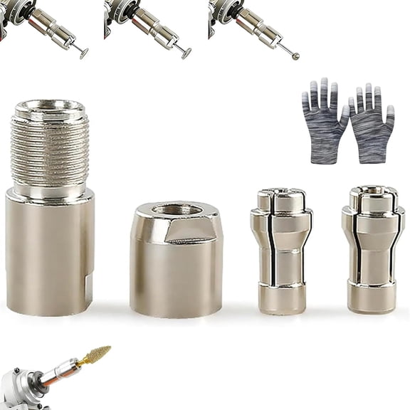 Angle Grinder Conversion Kit 3mm/6mm Dual Collet-Universal Straight Grinder Adapter for Carving & Polishing, For Metal Wood Stone (3mm + 6mm Collets)