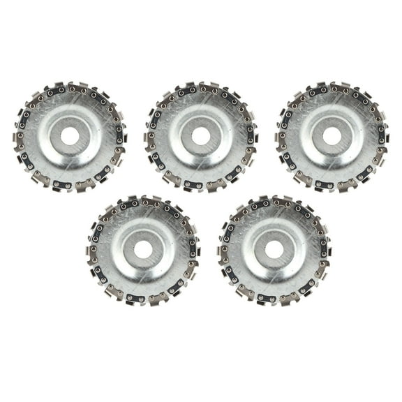 Angle Grinder Disc, 5-Piece High-Hardness Angle Grinder Chain Saw Disc Set - Solid Teeth Design For Garden Pruning, Wood Carving & Metal Cutting