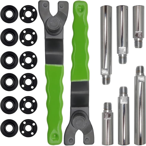 Angle Grinder Extension Rod - Wrench and Lock Nut Set, Car Polisher Accessories & Grinder Attachments, for Fabricators, Welders, Technicians in Garage, Workshop, Basement, Truck, SUV(2 set)