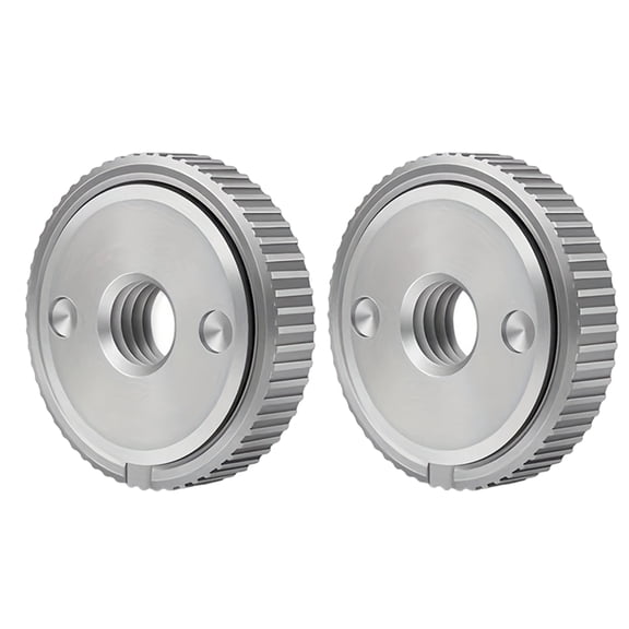 Angle Grinder Lock Nut, Silver Steel Portable M14 Quick Clamp Locking Press Plate, 2 Pcs Set, Suitable for Angle Grinder Disc Replacement Tight Locking Woodworking Metal Cutting Grinding Work