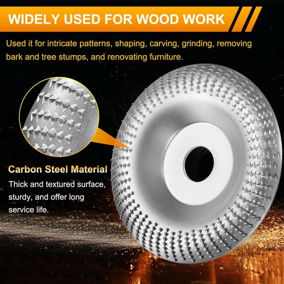 Angle Grinder Polishing Pad,Tungsten Carbide Grinding Wheel Wood Carving, Fast-Cut Wood Angle Shaping Whee𝐥, for Polishing Buffing (3pc-Sliver A)