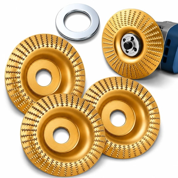 Angle Grinder Polishing Pad, Wood Carving Disc Set, Tungsten Carbide Grinding Wheel Wood Carving for 4" & 4-1/2" Grinders, Woodworking Attachment for Cutting, Shaping, Sanding (3*Circular Arc)
